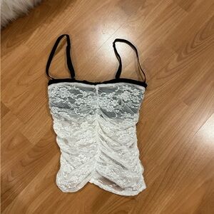 Edikted Eleanor Bra Detail Sheer Lace Top